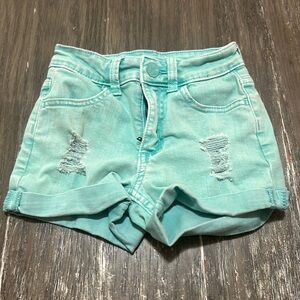 Justice Green denim shorts 4T